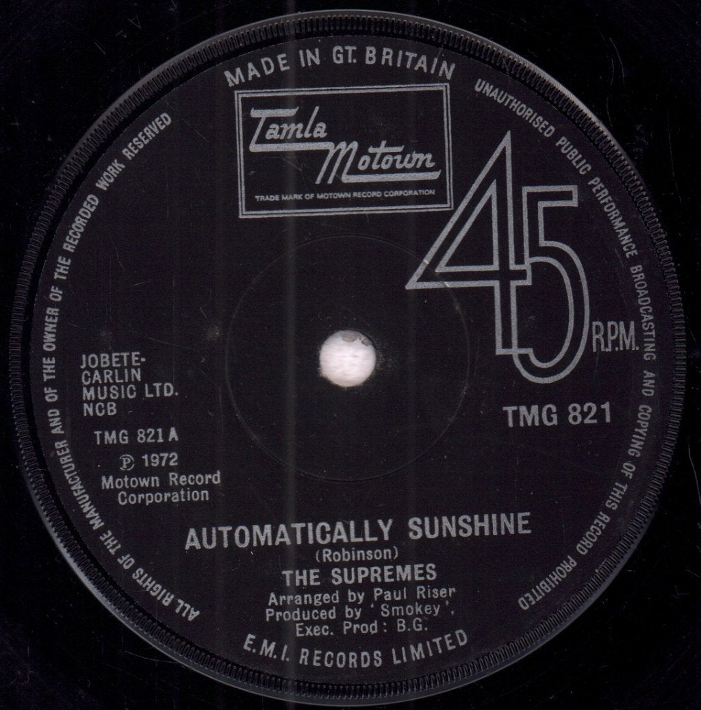Supremes - Automatically Sunshine - 7 Inch
