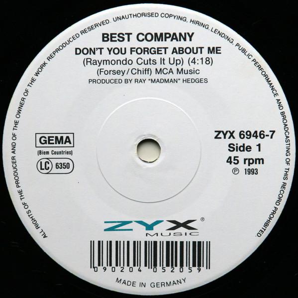 Best Company - Don't You Forget About Me - 7 Inch