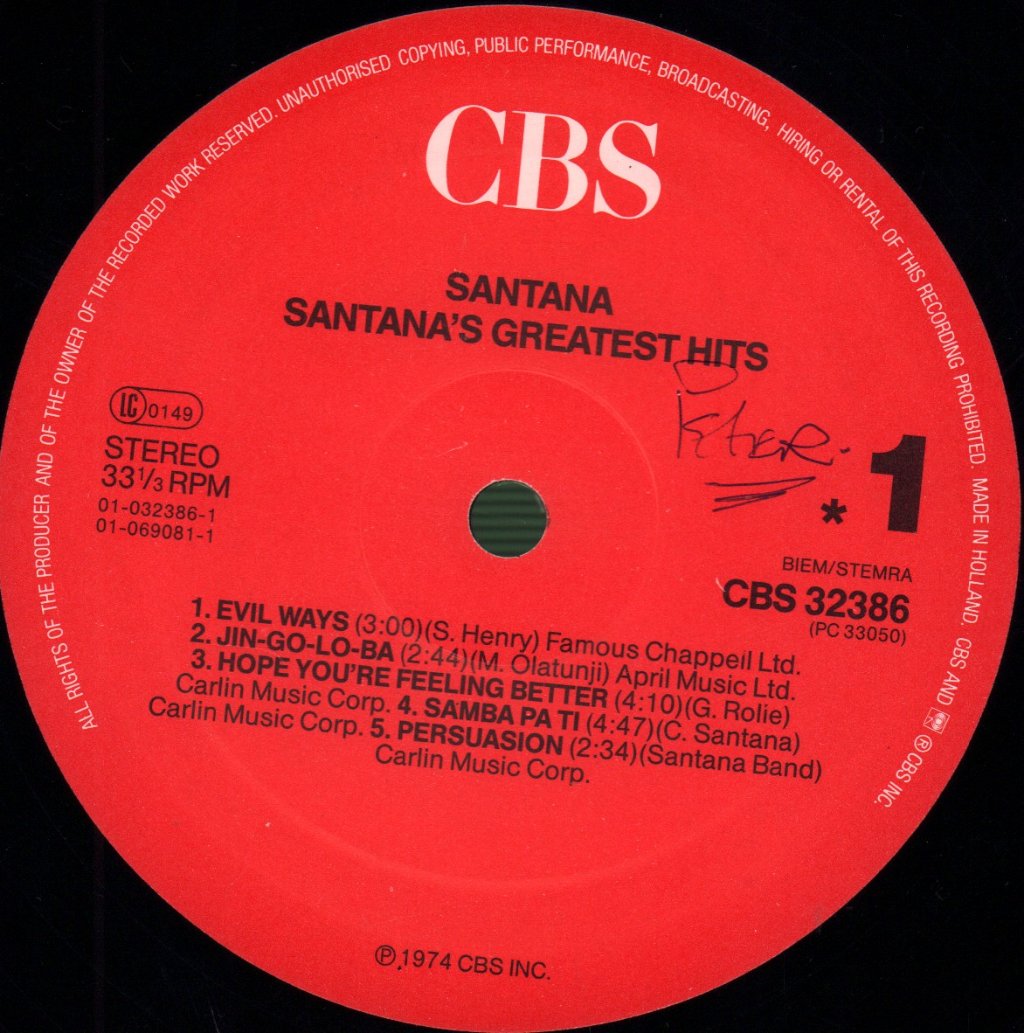 Santana - Greatest Hits - Lp