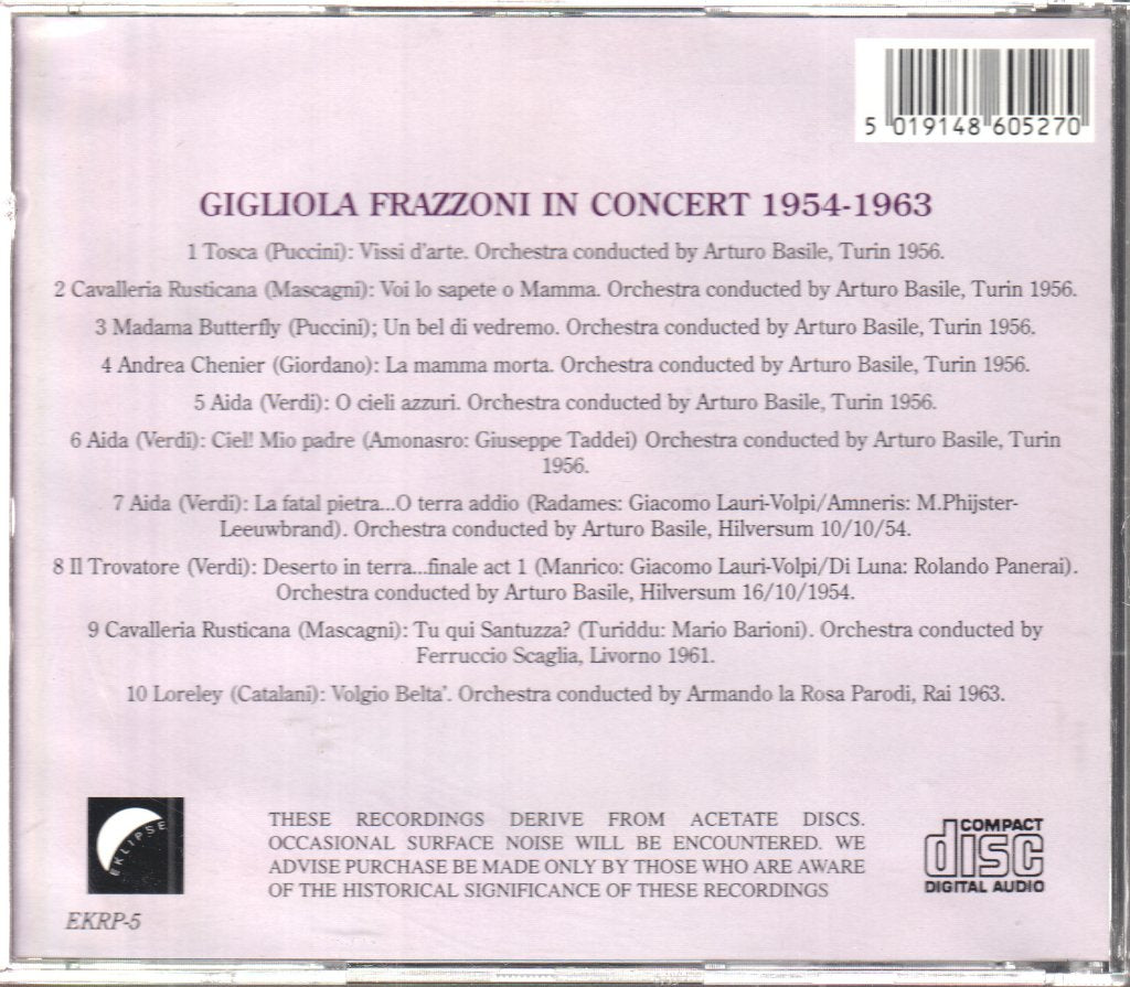Gigliola Frazzoni - Concert 1954-1963 - Cd