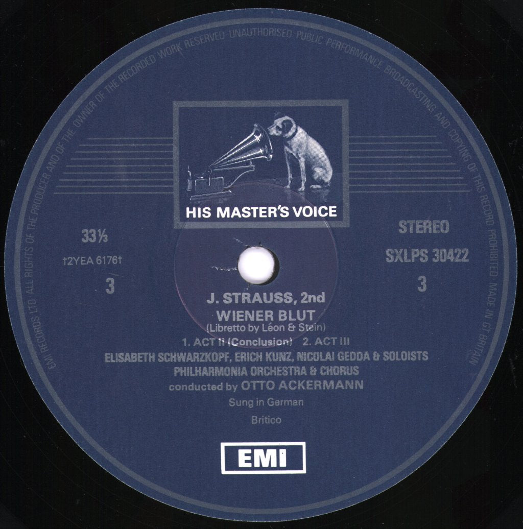 Elisabeth Schwarzkopf / Nicolai Gedda / Otto Ackermann / Philharmonia Orchestra - Johann Strauss - Wiener Blut - Vienna Blood Complete - Double Lp