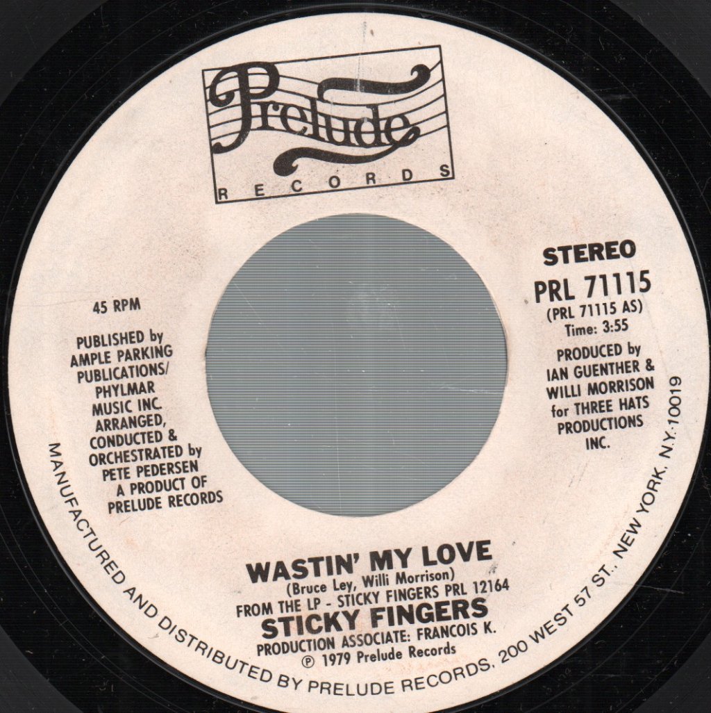 Sticky Fingers - Wastin' My Love - 7 Inch