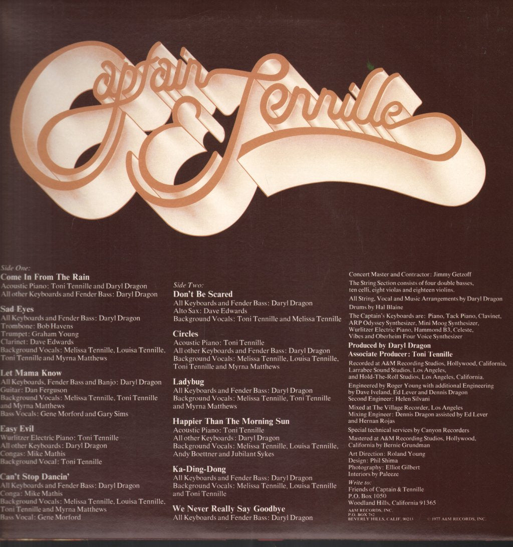 Captain And Tennille - Come In From The Rain - Lp