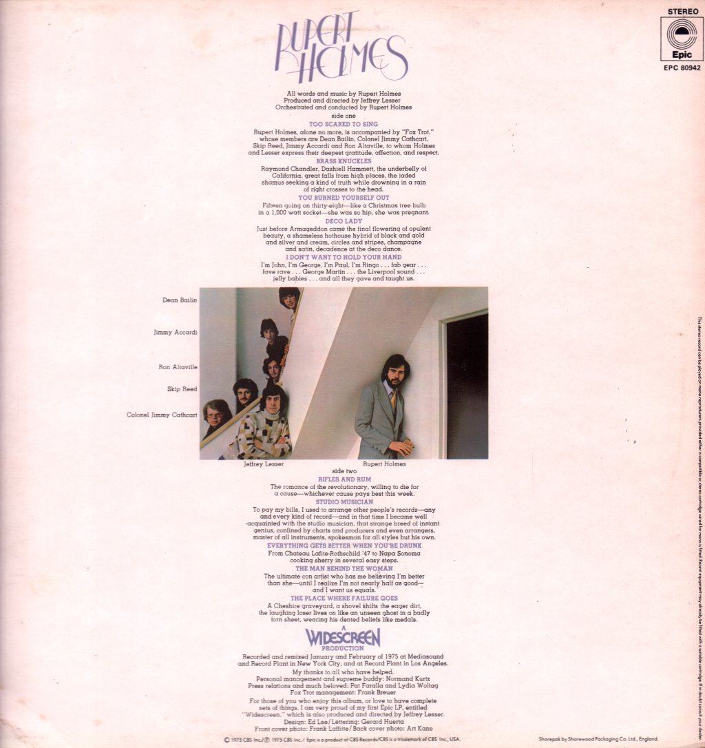 Rupert Holmes - Rupert Holmes - Lp