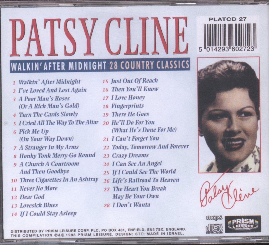 Patsy Cline - Walkin' After Midnight - 28 Country Classics - Cd