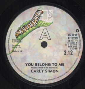 Carly Simon - You Belong To Me - 7 Inch