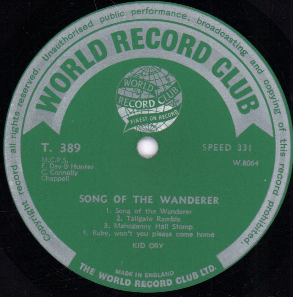 Kid Ory - Song Of The Wanderer - Lp