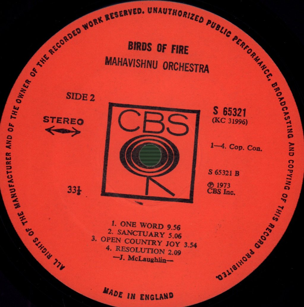 Mahavishnu Orchestra - Birds Of Fire - Lp
