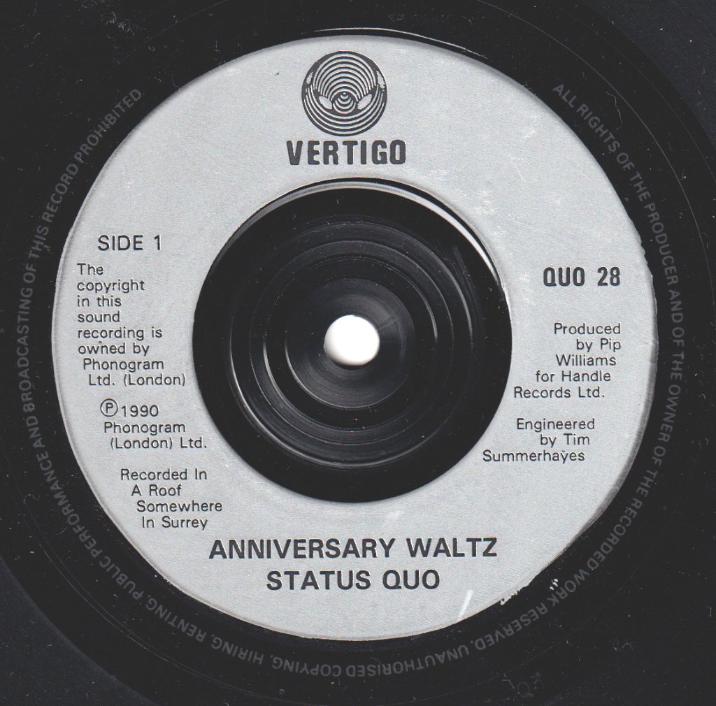 Status Quo - Anniversary Waltz - 7 Inch