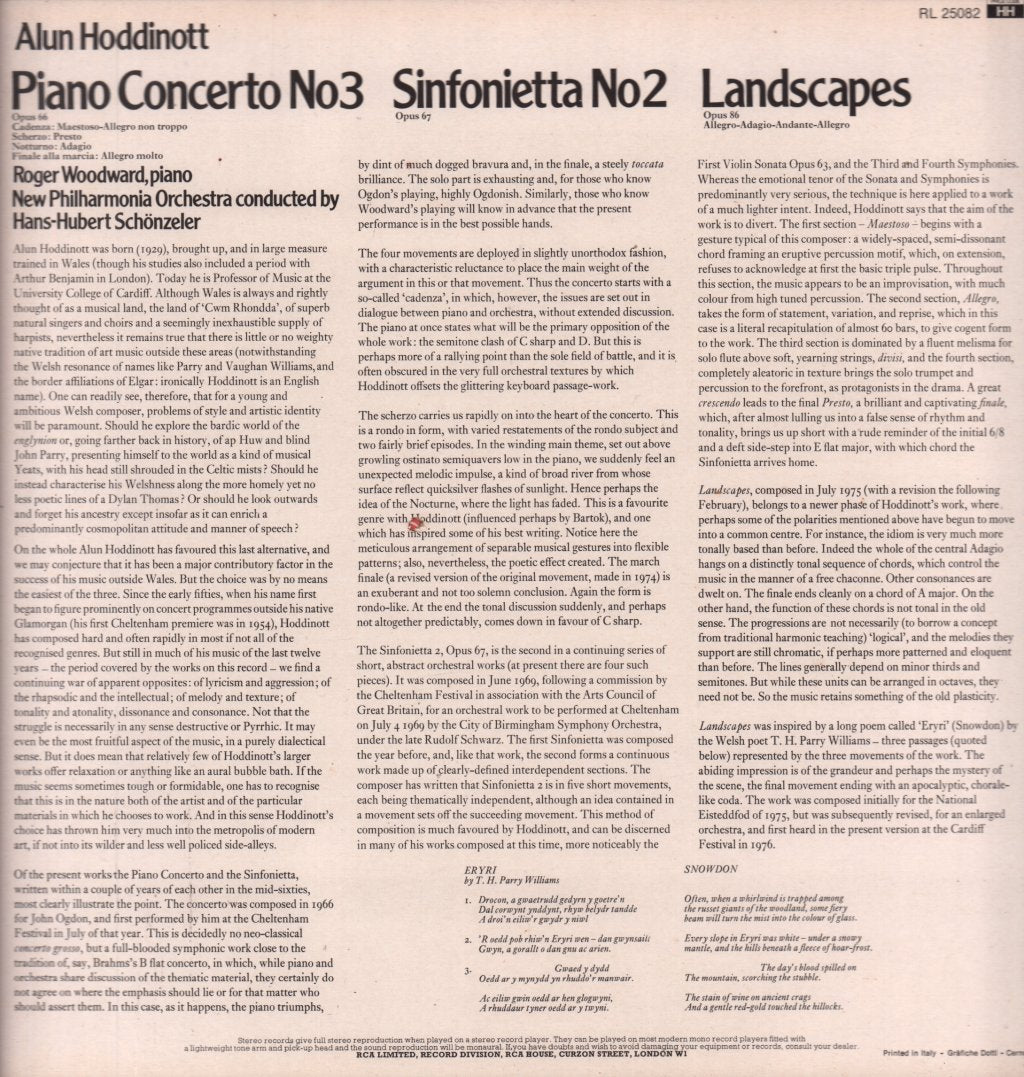 Alun Hoddinott - Landscapes - Lp