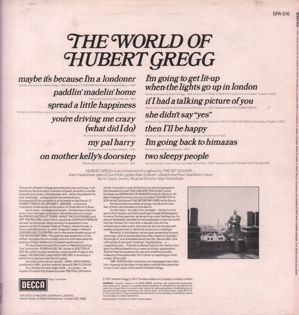 Hubert Gregg / Alan Hawkshaw - World Of Hubert Gregg - Lp
