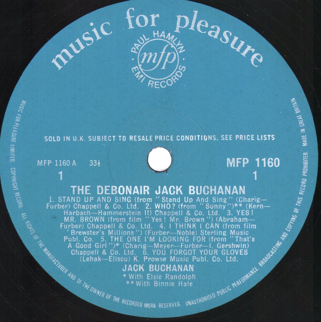 Jack Buchanan with Binnie Hale and Elsie Randolph - Debonair - Lp