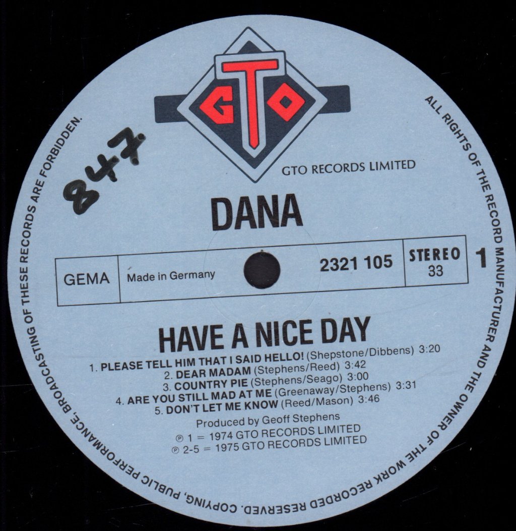 Dana - Have A Nice Day - Lp