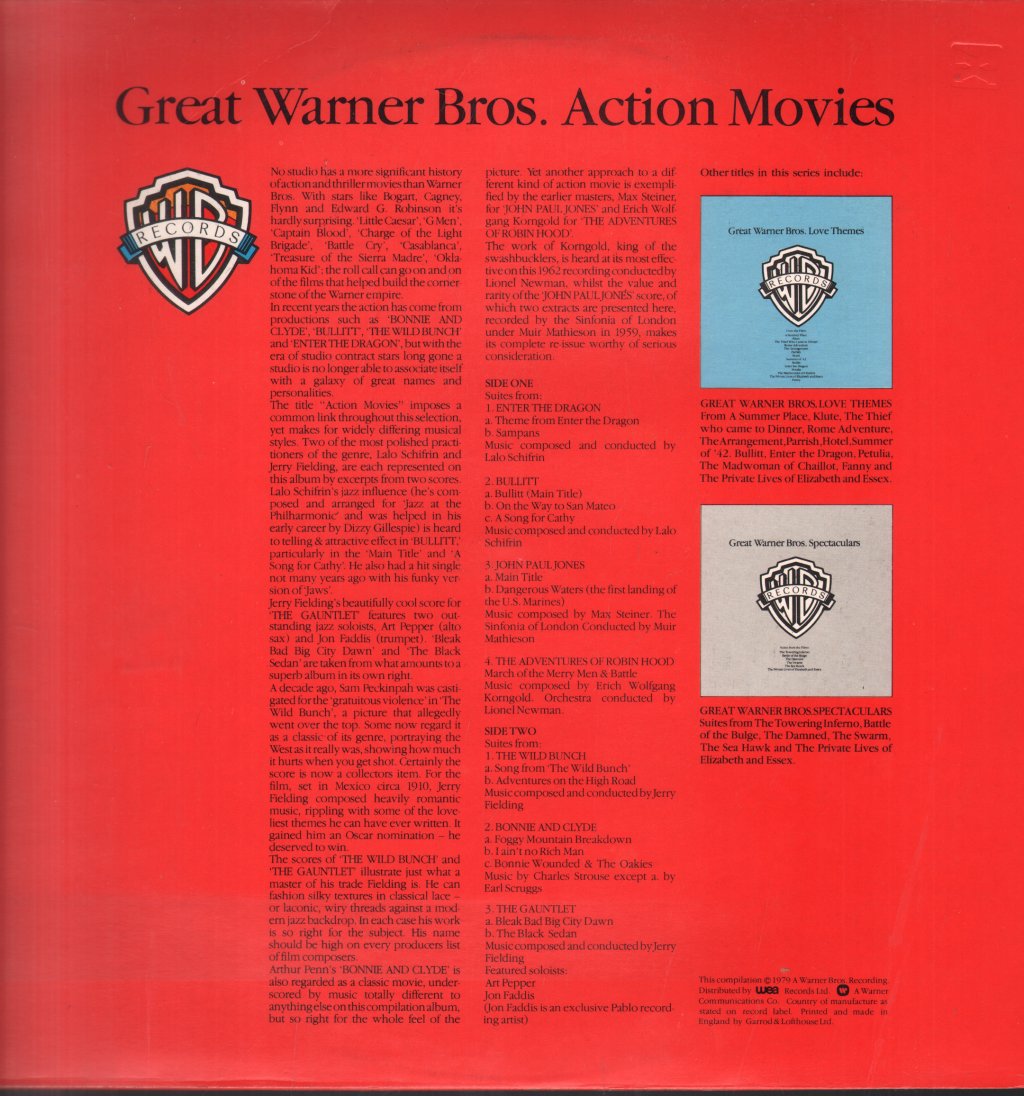 Various Artists - Great Warner Bros Action Movies - Lp