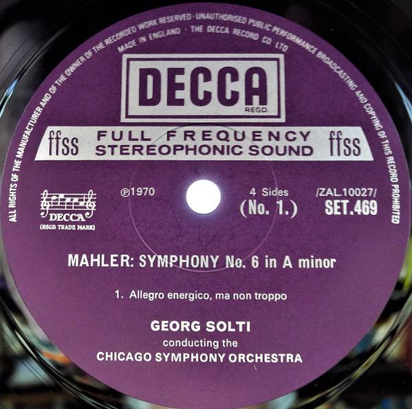 Chicago Symphony Orchestra - mahler Symphony No. 6 In A Minor - Double Lp
