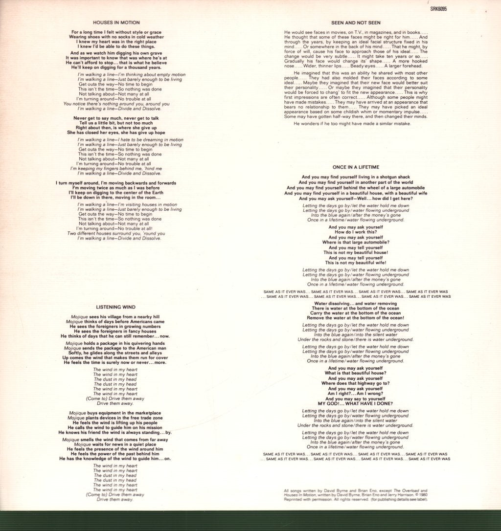 Talking Heads - Remain In Light - Lp
