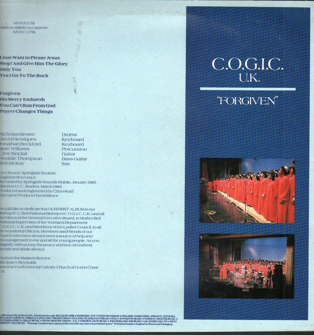 G.O.C.I.C. U.K Choir - Forgiven - Lp