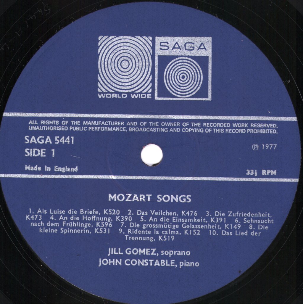 Jill Gomez / John Constable - Mozart Songs - Lp