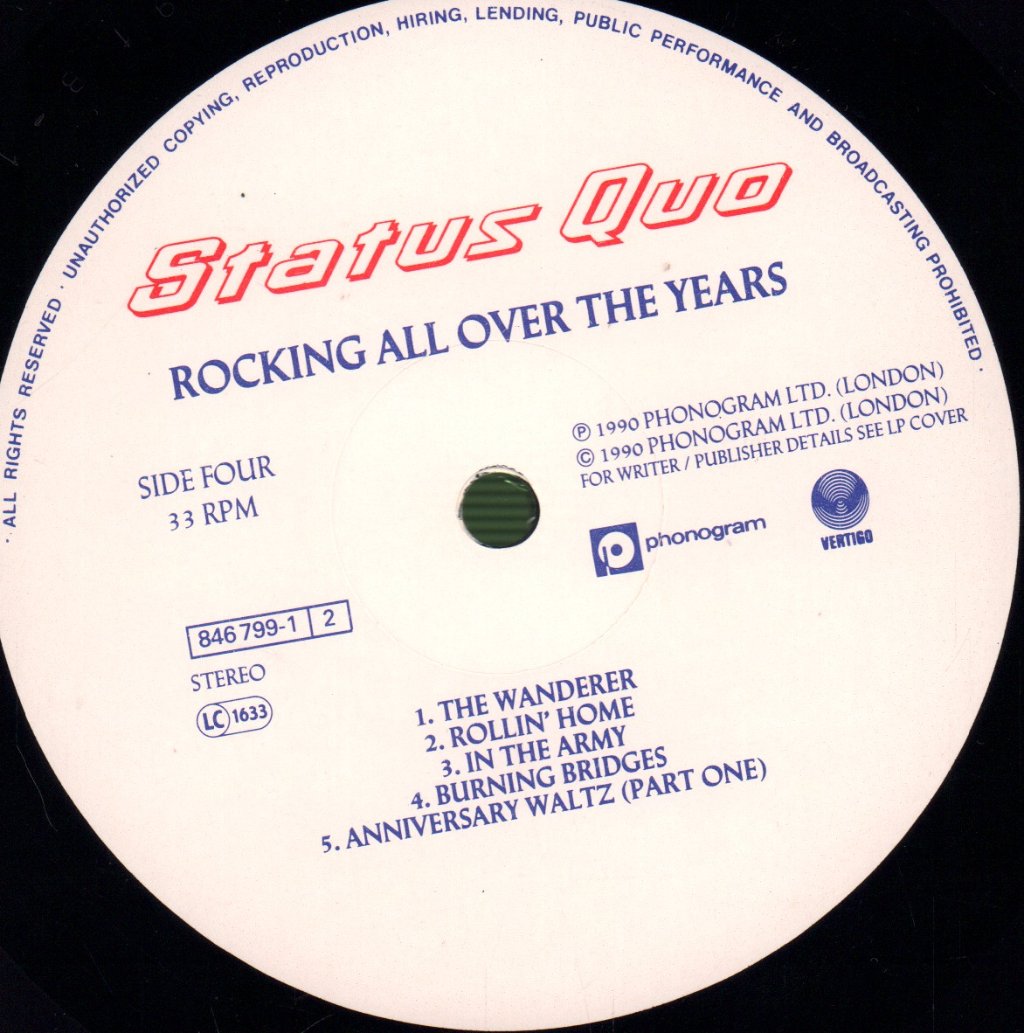 Status Quo - Rocking All Over The Years - Double Lp