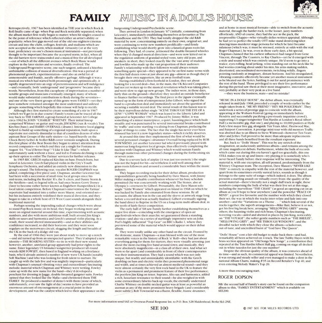 Family - Music In A Doll's House - Lp