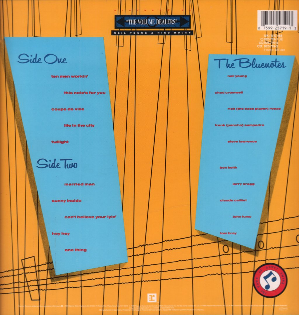 Neil Young And The Bluenotes - This Note's For You - Lp