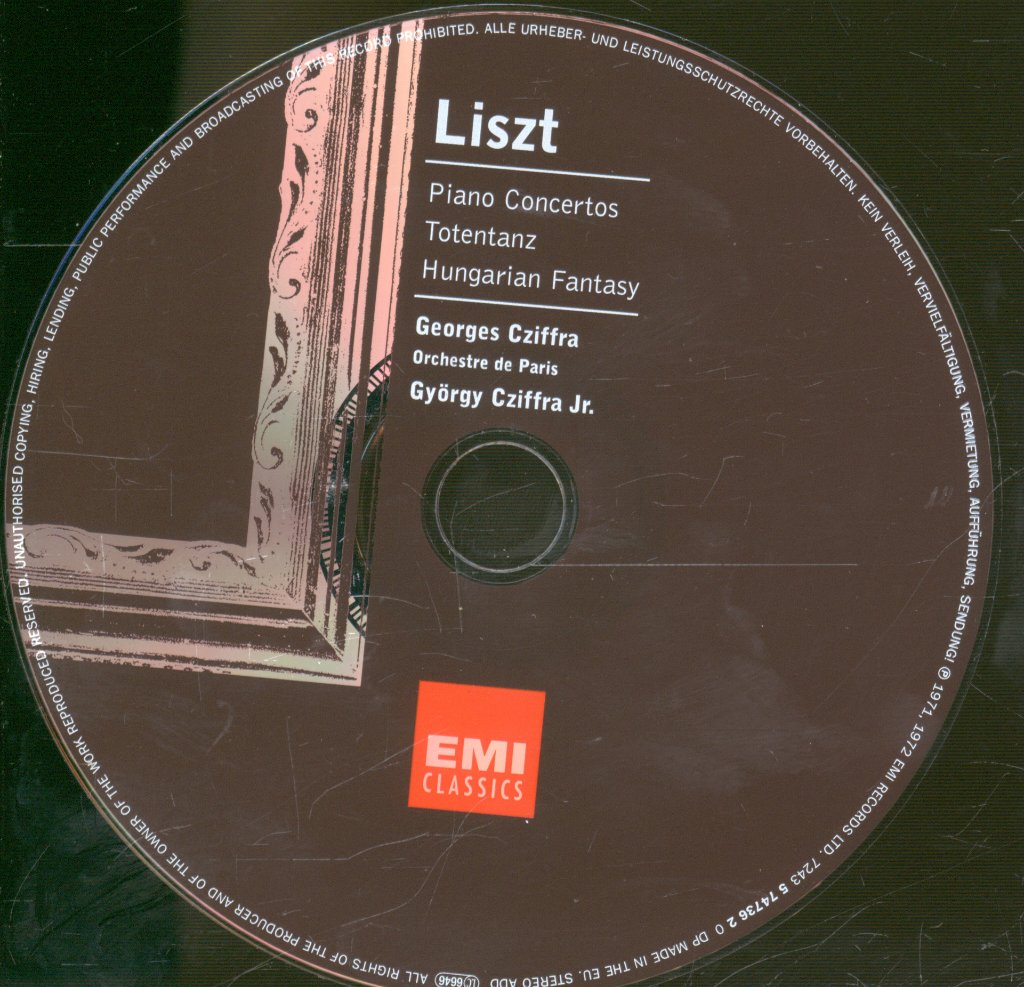 George Cziffra, Orchestre De Paris - Franz Liszt - Piano Concertos / Totentanz / Hungarian Fantasy - Cd