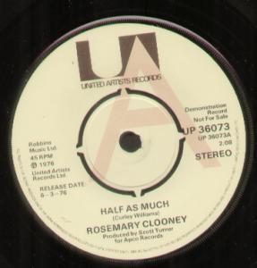 Rosemary Clooney - Half As Much - 7 Inch