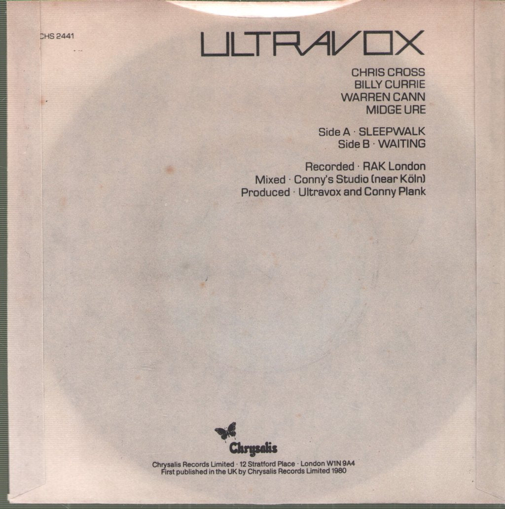 Ultravox - Sleepwalk - 7 Inch