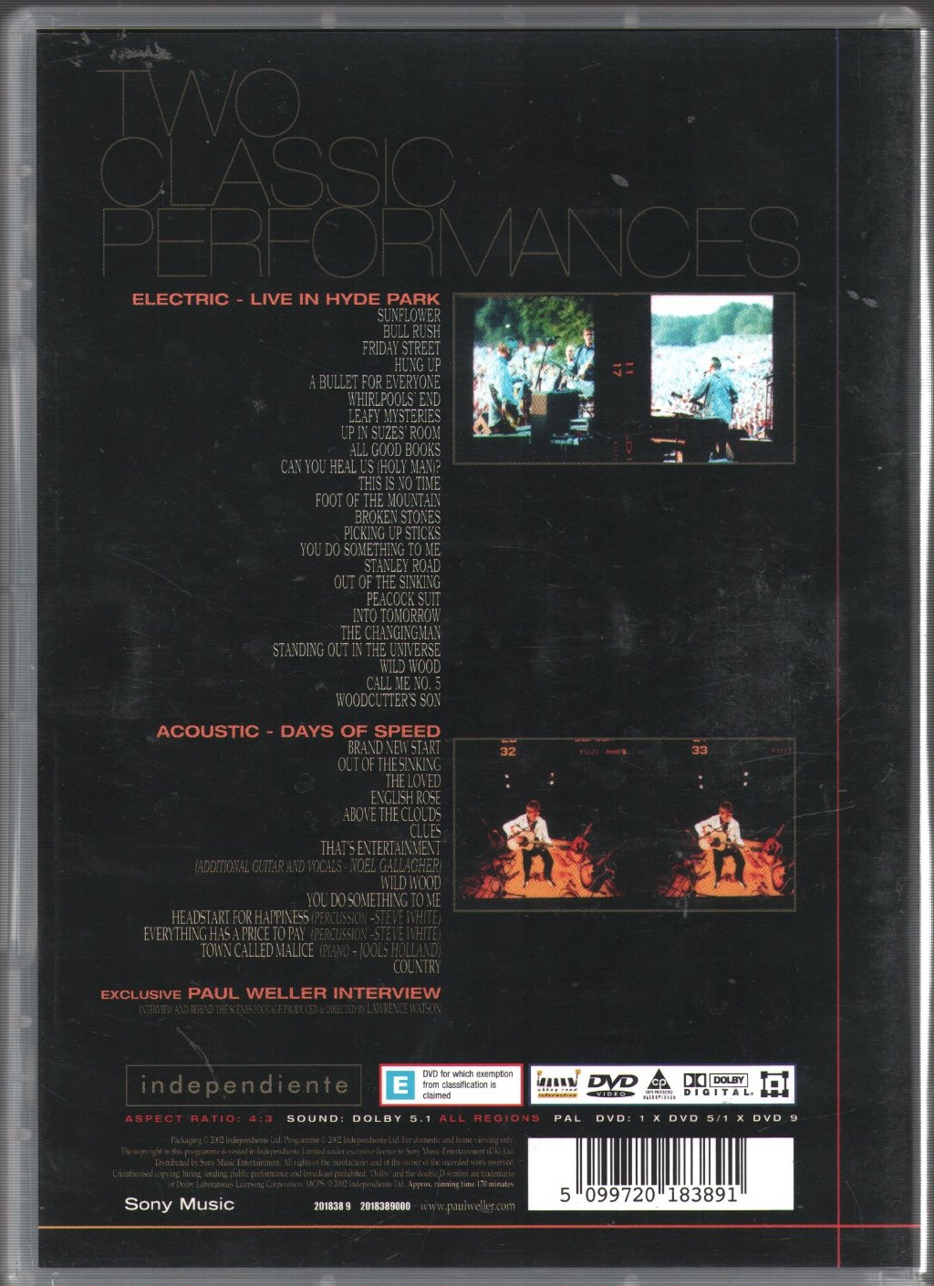 Paul Weller - Live (Two Classic Performances) - Dvd