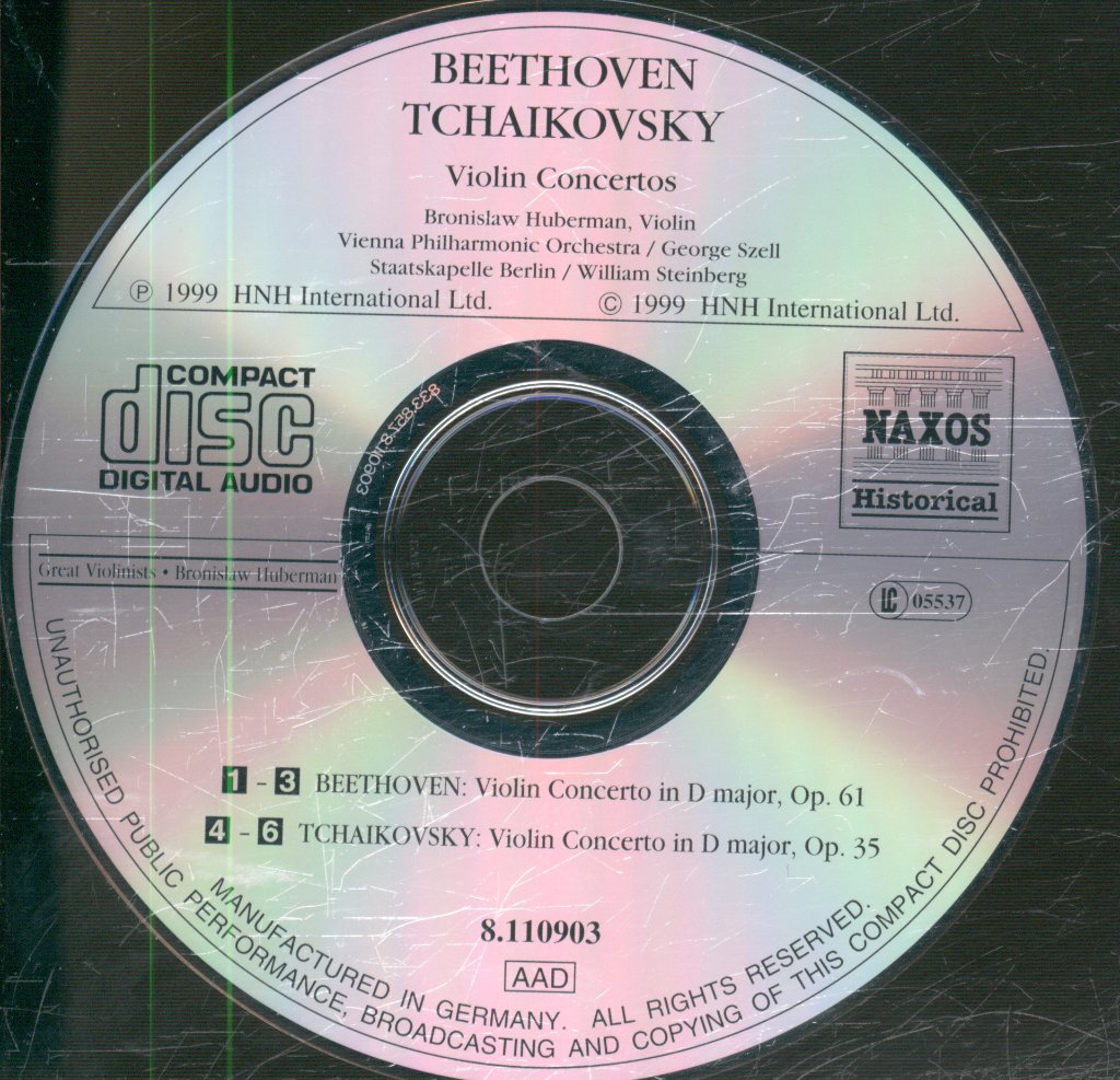 Bronislaw Huberman - Beethoven / Tchaikovsky - Violin Concertos - Cd