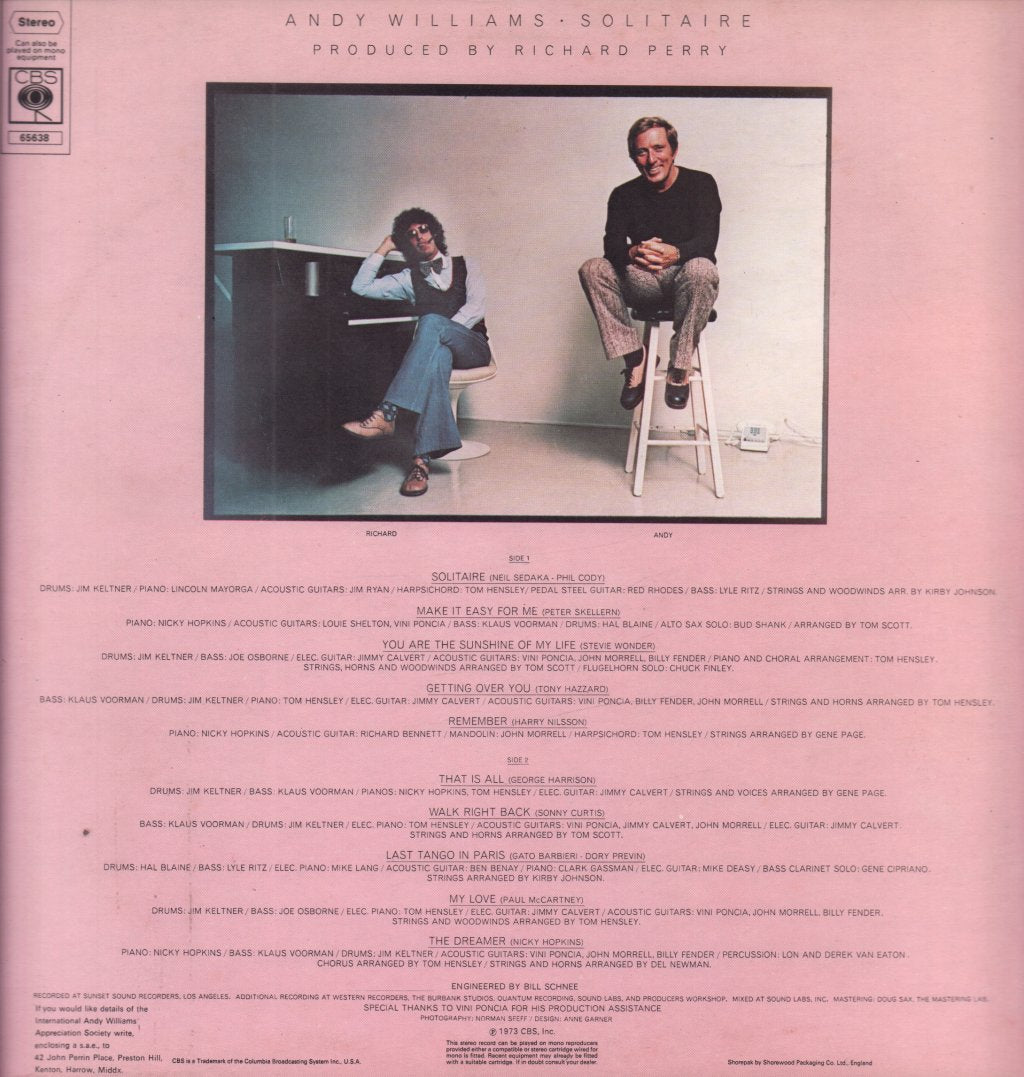 Andy Williams - Solitaire - Lp
