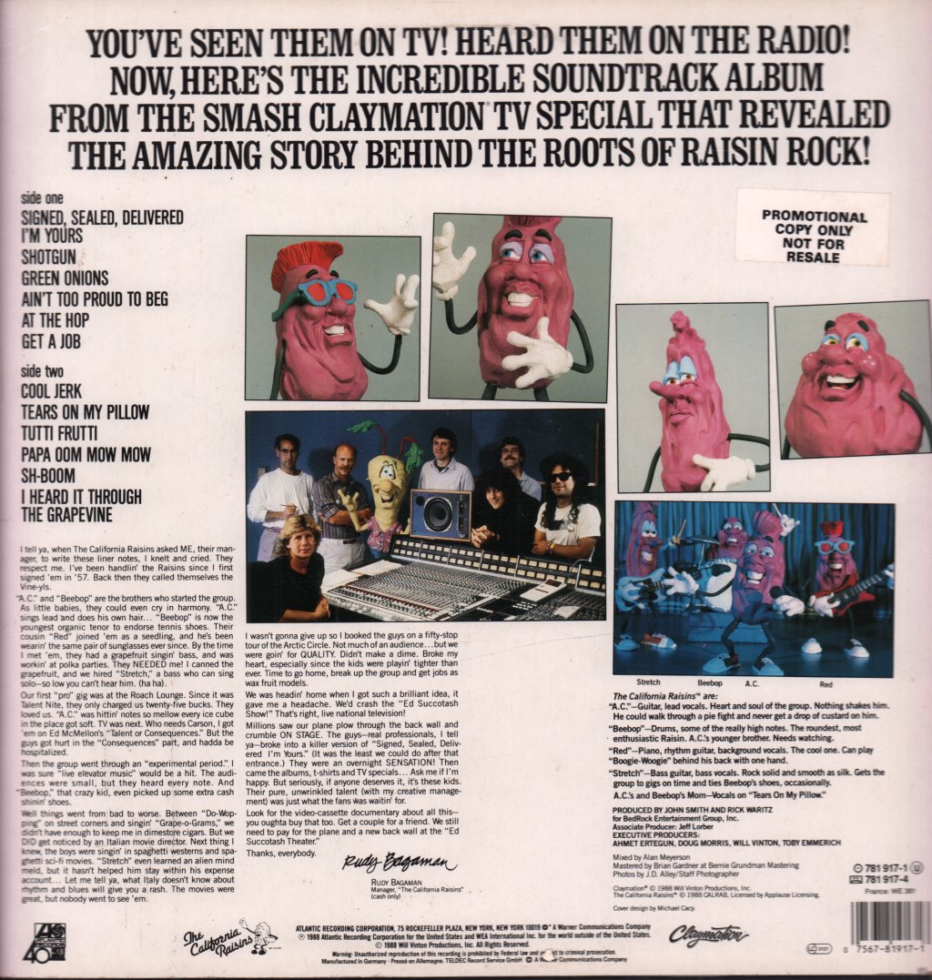 California Raisins - Meet The Raisins - Lp