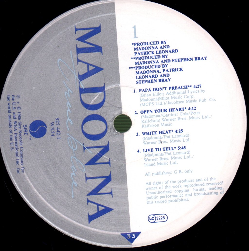 Madonna - True Blue - Lp