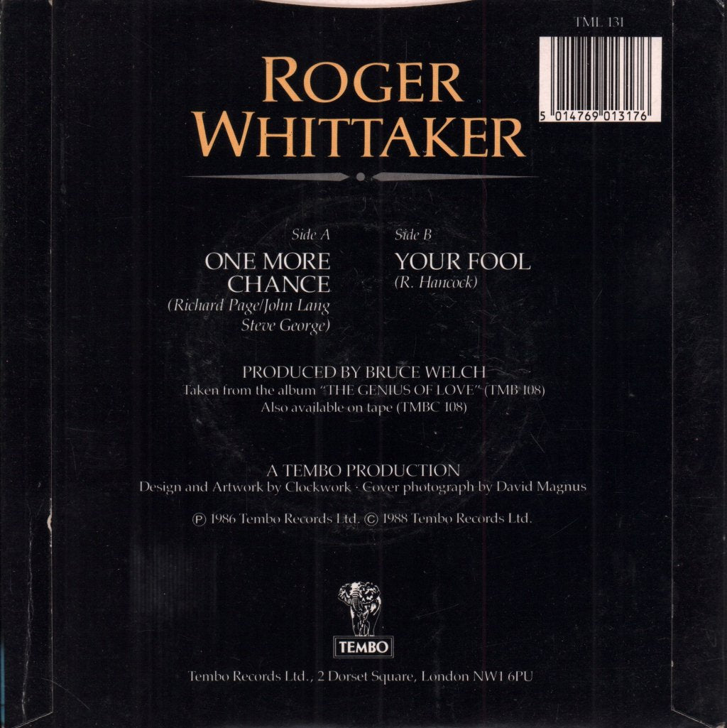 Roger Whittaker - One More Chance - 7 Inch