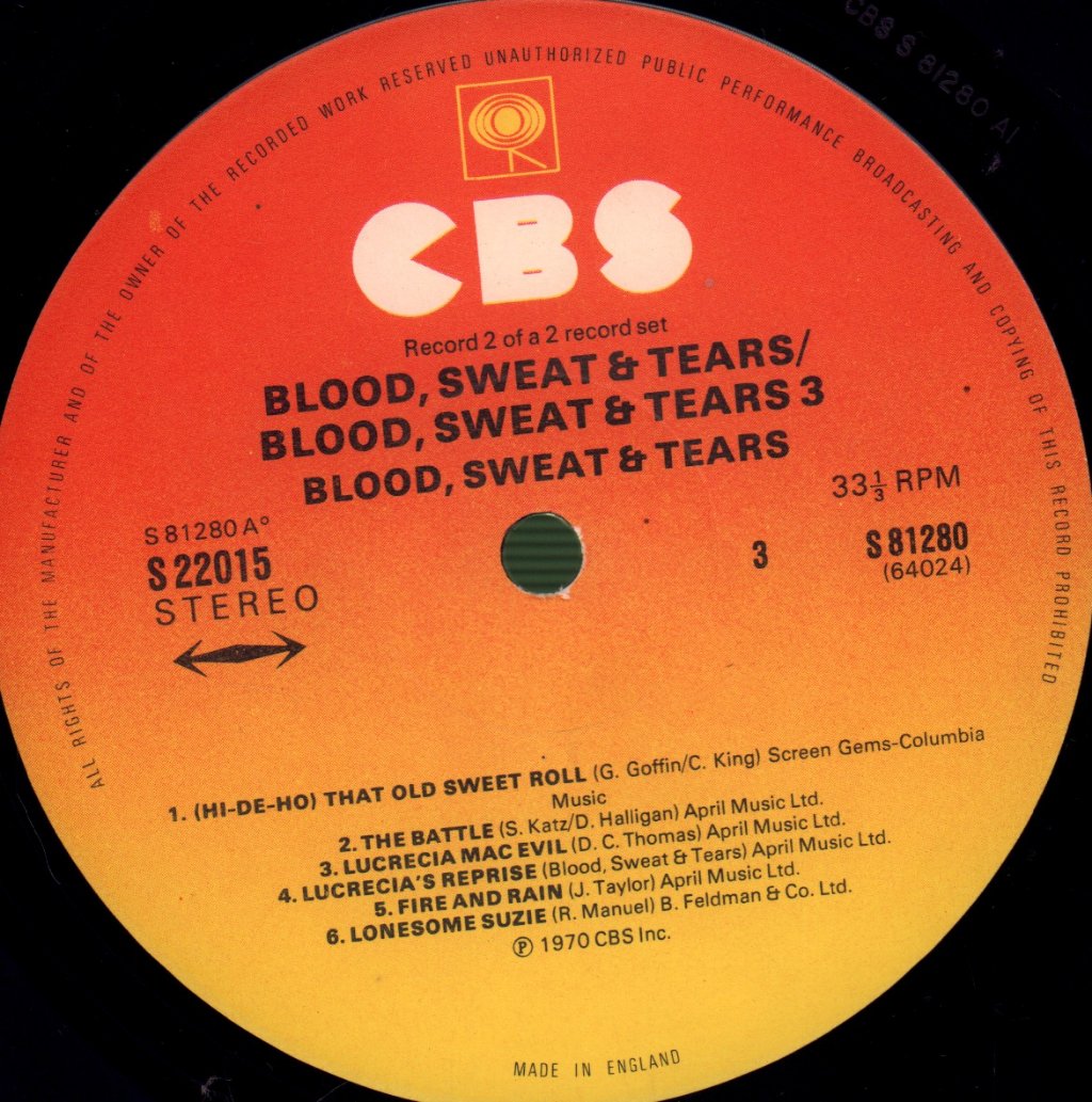 Blood, Sweat And Tears - Blood, Sweat & Tears / Blood, Sweat & Tears 3 - Double Lp