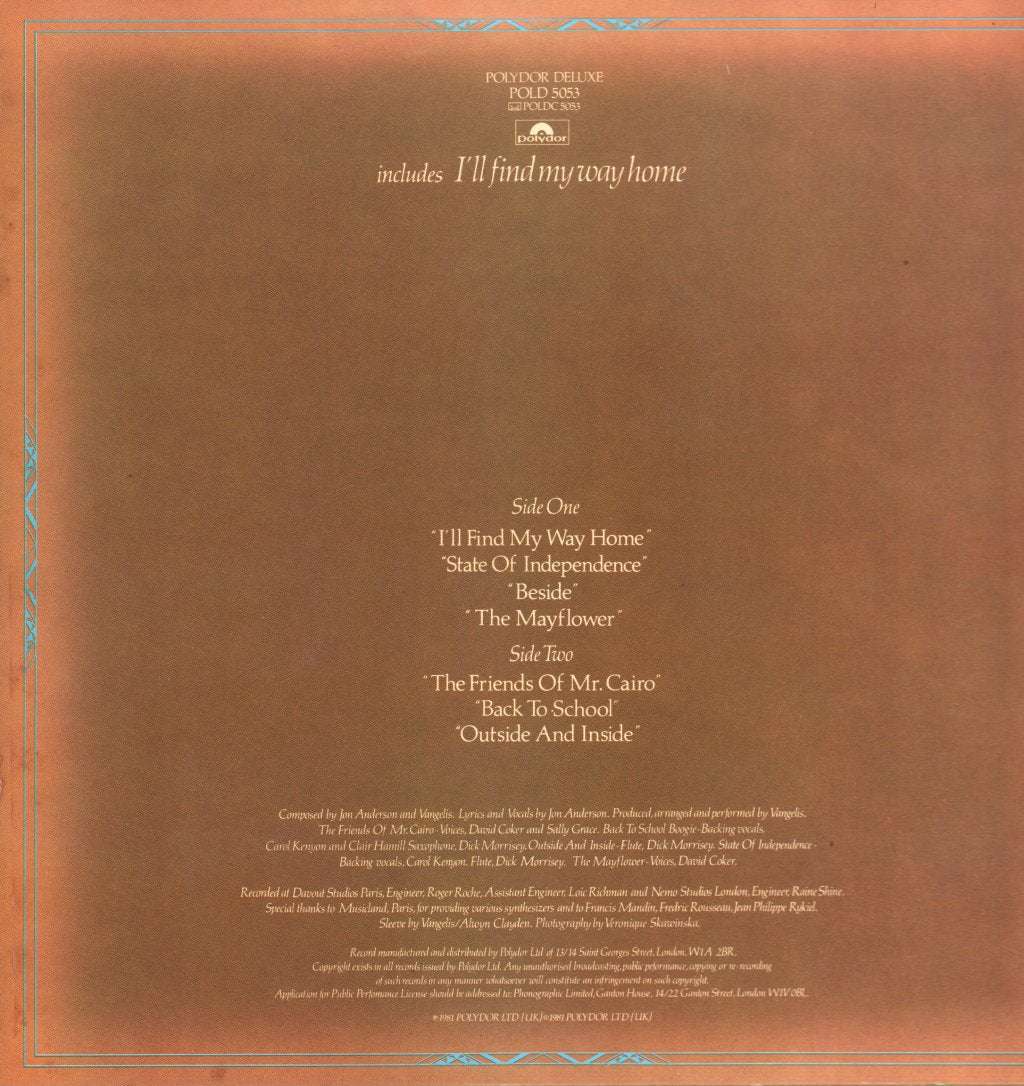 Jon And Vangelis - Friends Of Mr Cairo - Lp