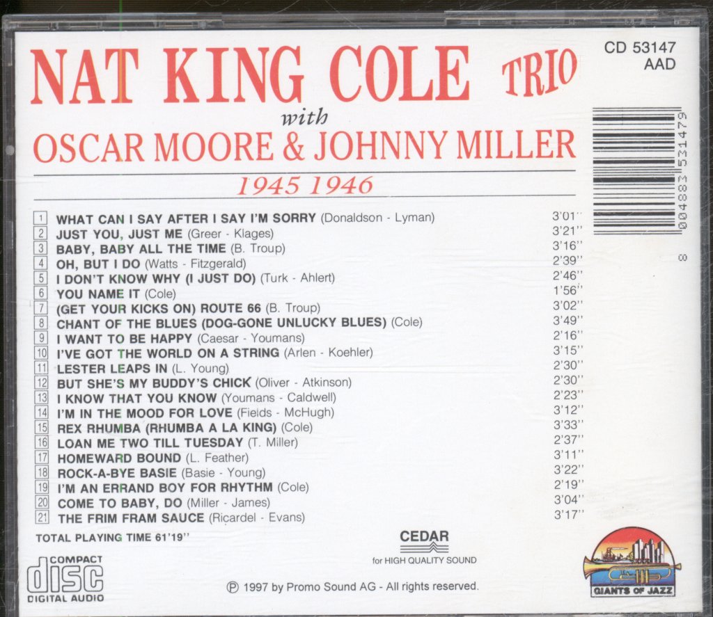 Nat King Cole Trio - Nat King Cole Trio 1945-1946 - Cd