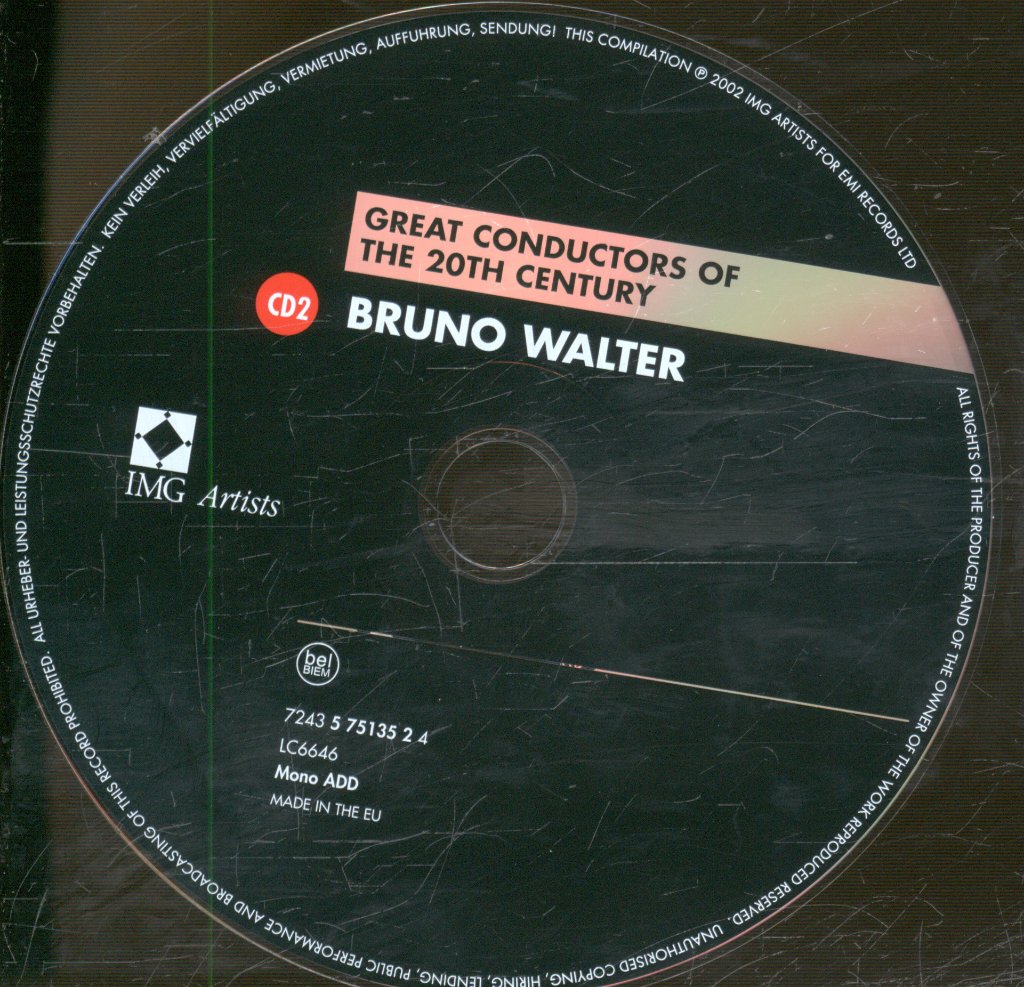 Bruno Walter - Great Conductors Of The 20th Century - Double Cd