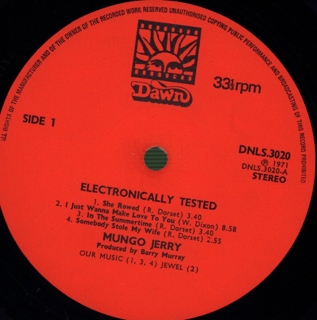 Mungo Jerry - Electronically Tested - Lp