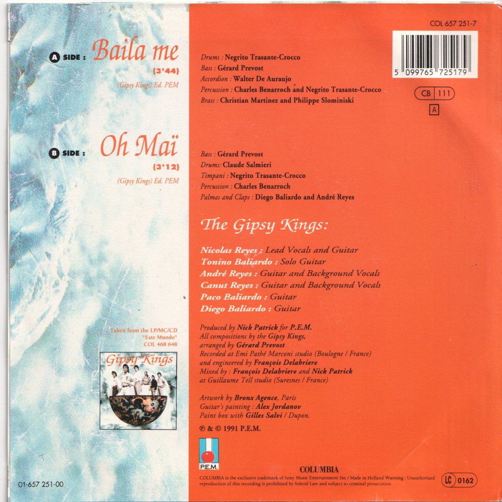 Gipsy Kings - Baila Me - 7 Inch
