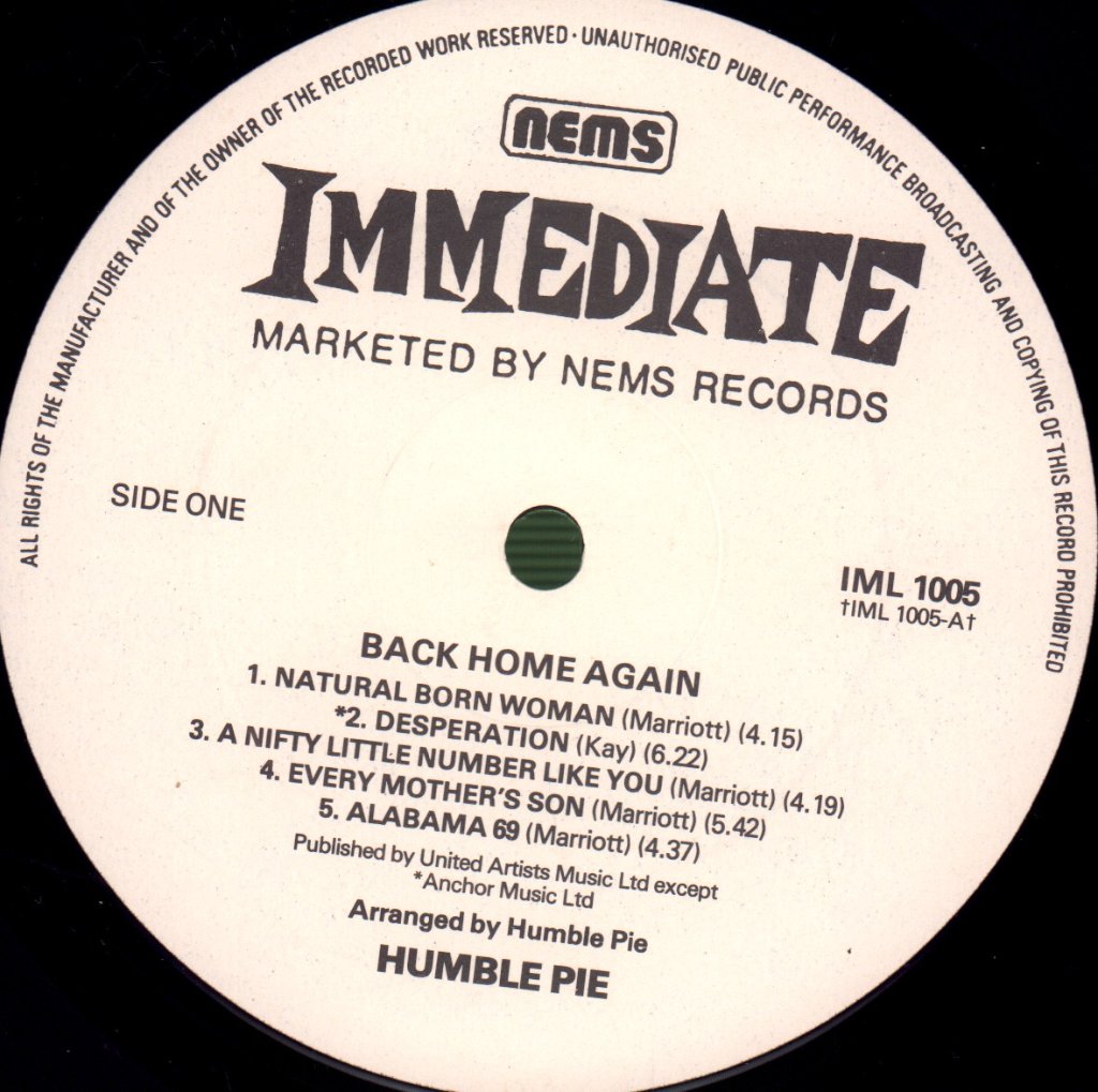 Humble Pie - Back Home Again - Lp