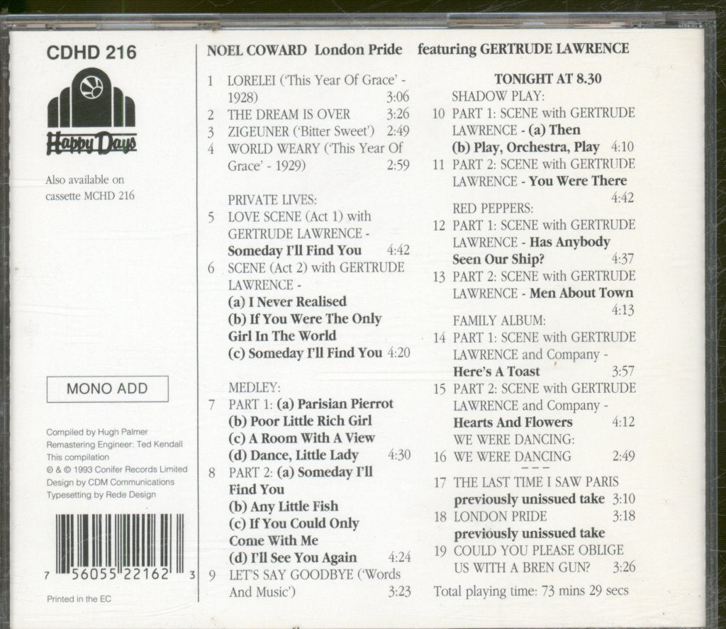 Noel Coward - London Pride - Cd