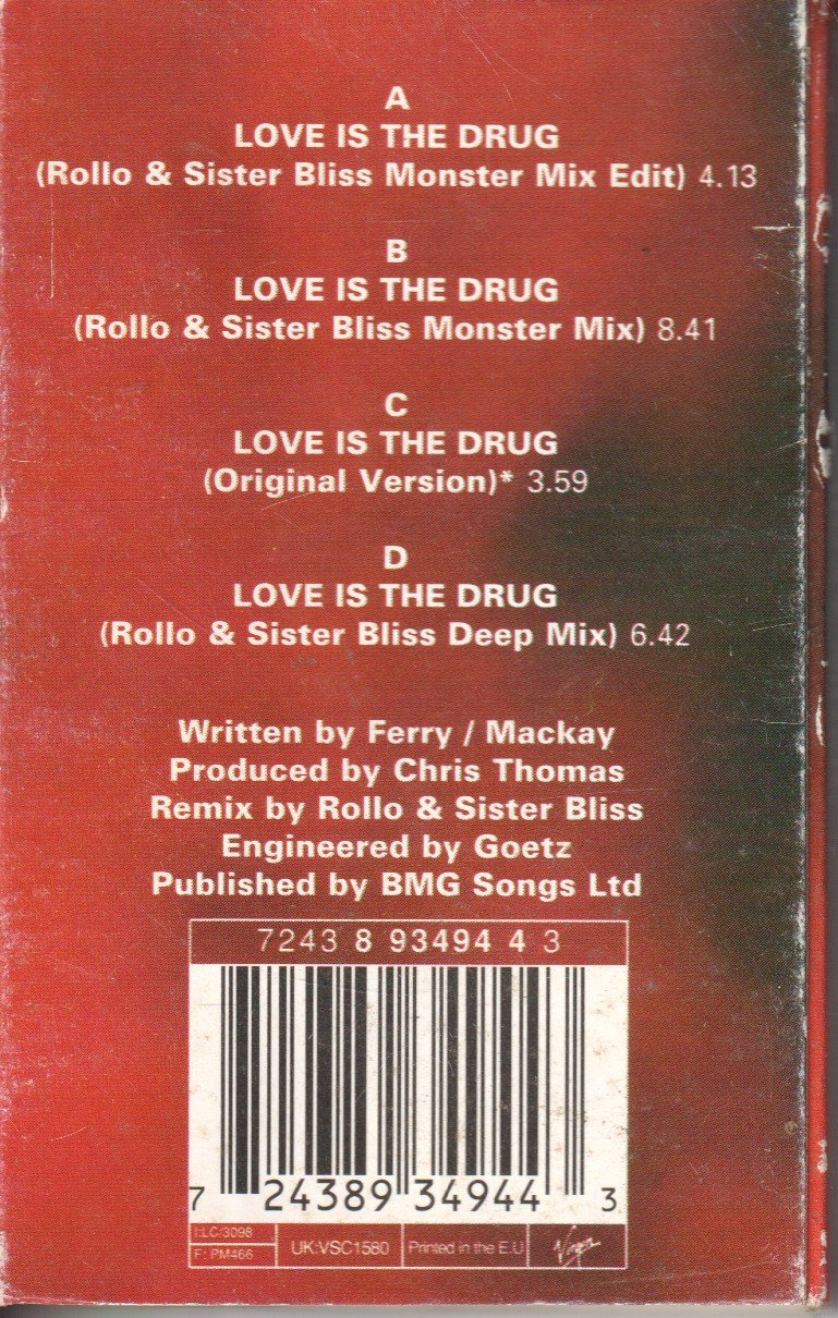 Roxy Music - Love Is The Drug - Cassette