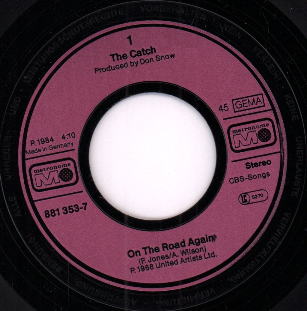 Catch (80'S New Wave Group) - On The Road Again - 7 Inch