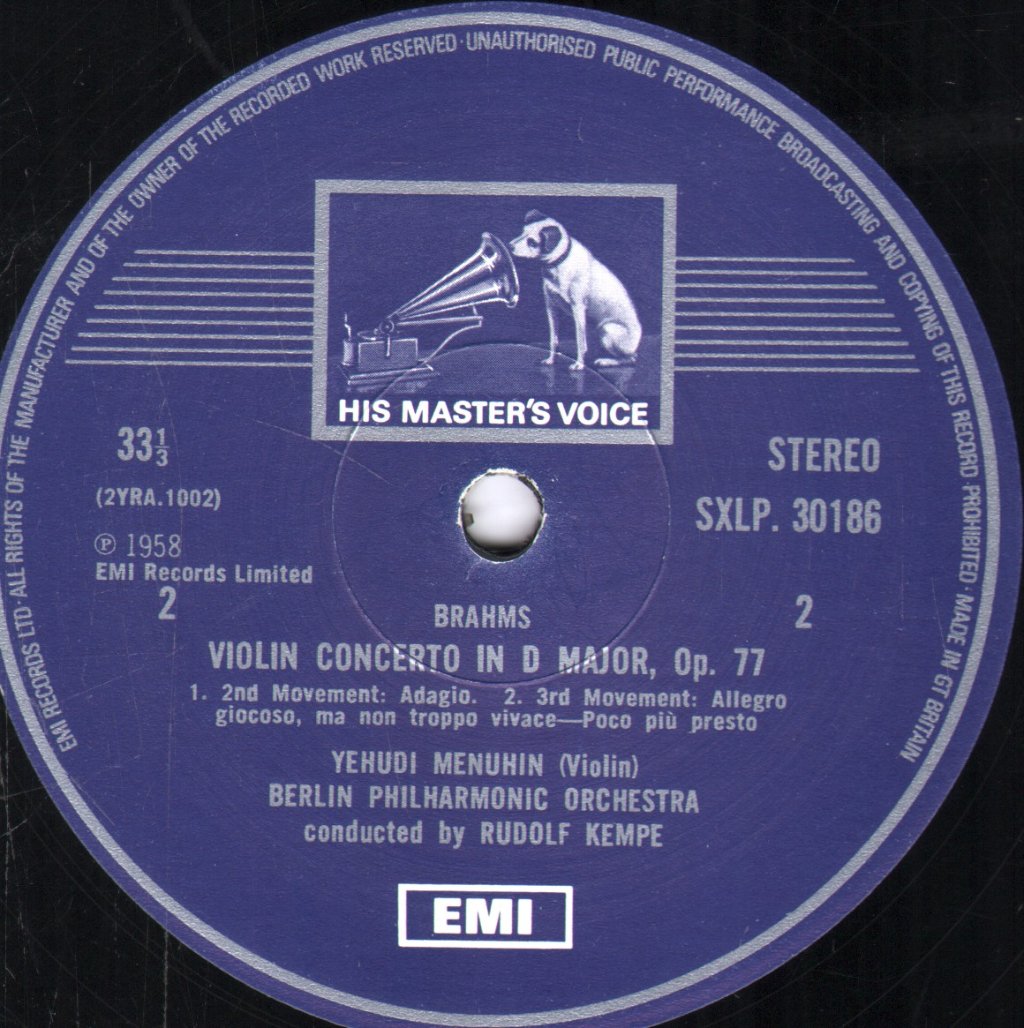 Yehudi Menuhin / Rudolf Kempe / Berlin Philharmonic - Brahms Violin Concerto - Lp