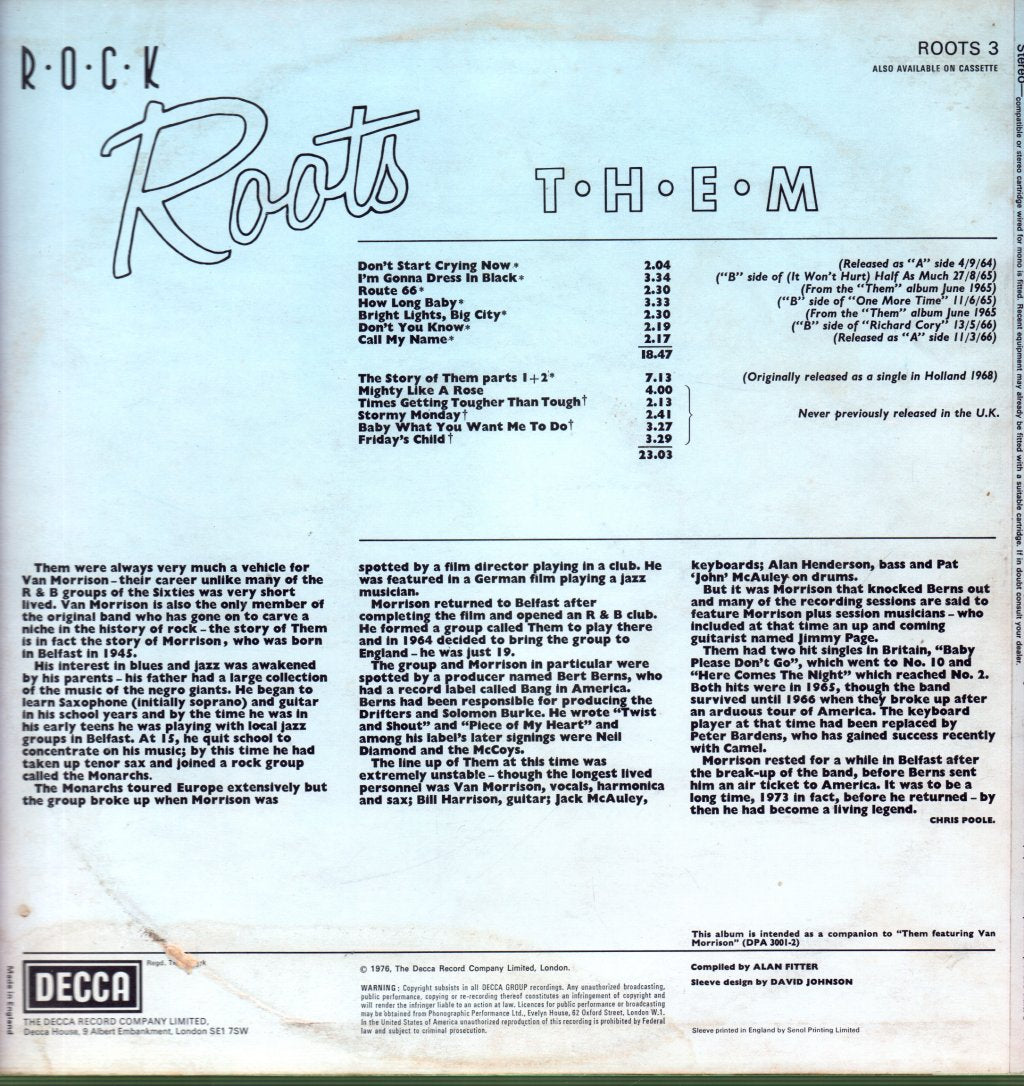 Them - Rock Roots - Lp