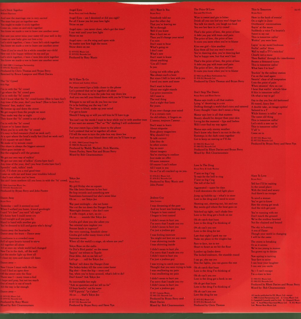 Bryan Ferry And Roxy Music - Ultimate Collection - Lp