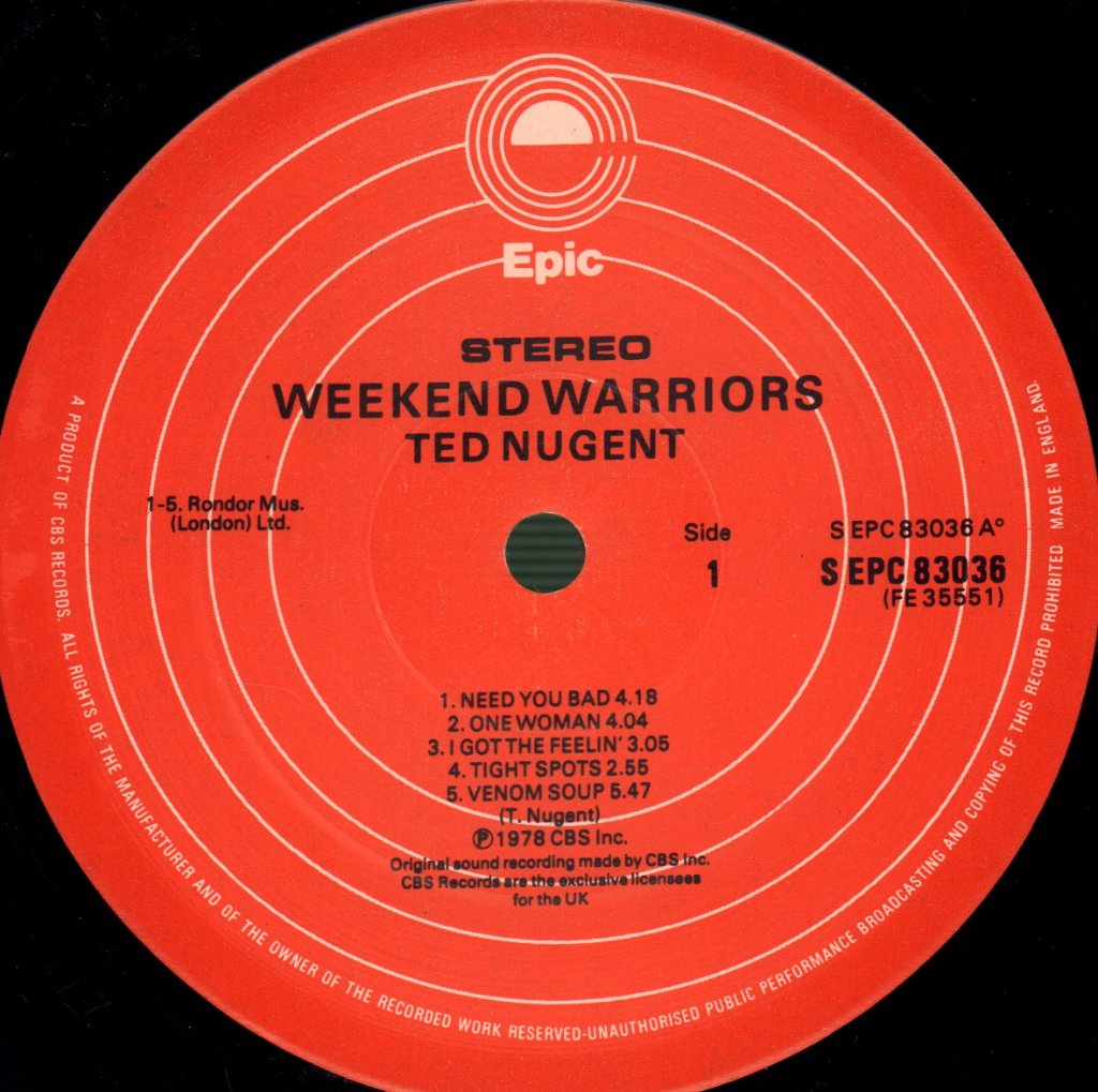 Ted Nugent - Weekend Warriors - Lp