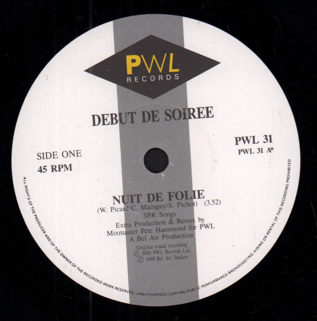 Debut De Soiree - Nuit De Folie - 7 Inch
