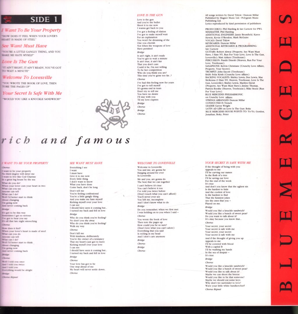 Blue Mercedes - Rich And Famous - Lp